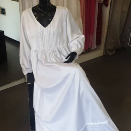 MG Cotton V-Neck Waist Dress