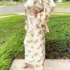 Beige Silk NS cropped pants sets - Image 3